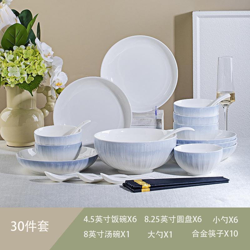 釉下彩陶瓷餐具套装饭碗沙拉碗面碗汤碗创意家用婚庆乔迁网红餐具