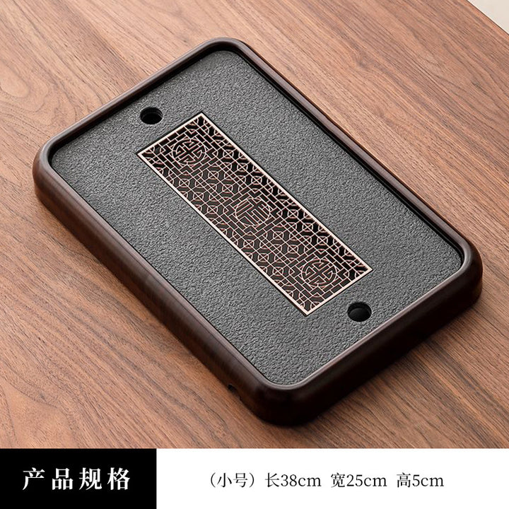 A类仿乌金石方形蓄水茶盘套装防霉家用办公茶台沥水茶具排水托盘