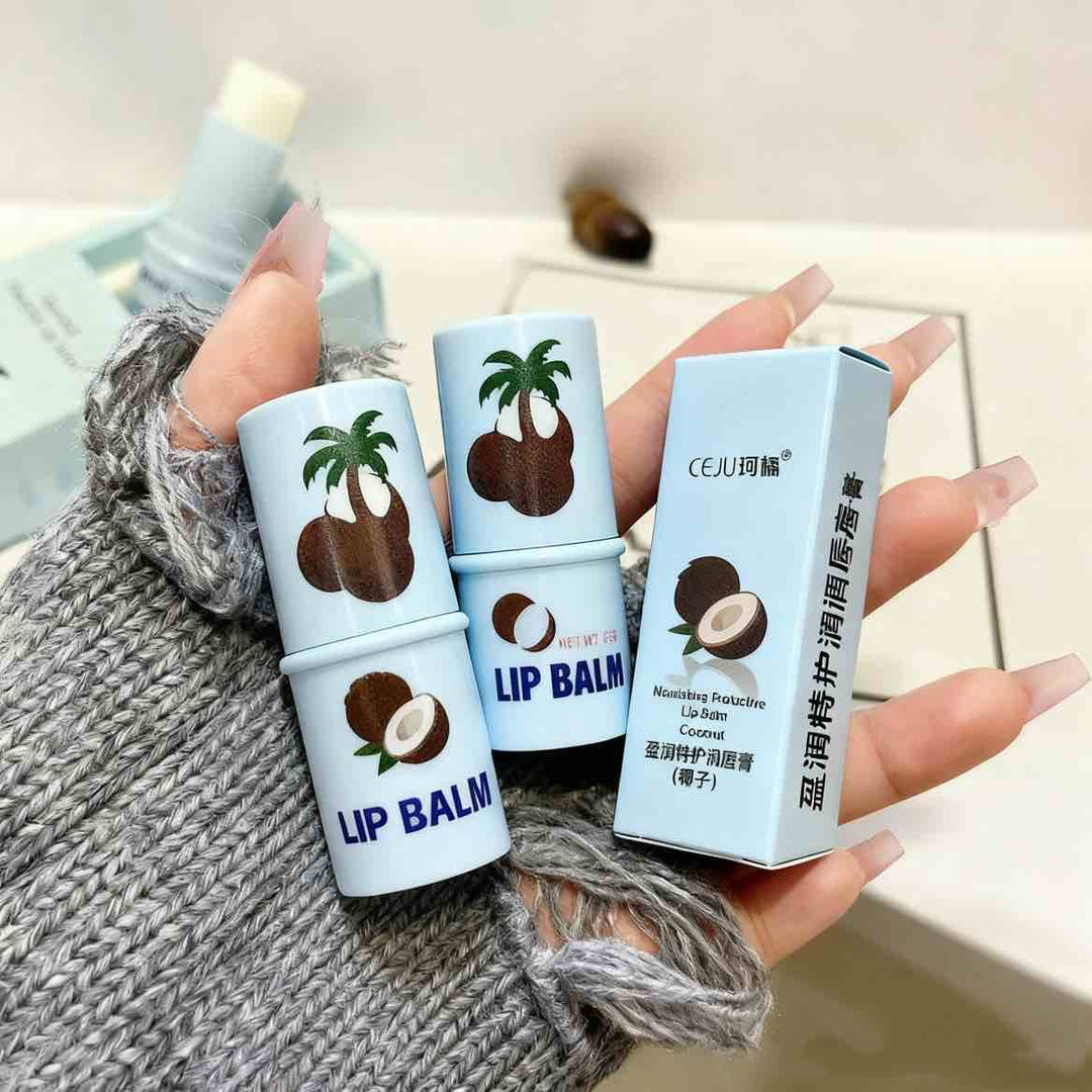 椰子味润唇膏滋润保湿淡化唇纹防干裂去死皮护唇膏唇膜无色男女