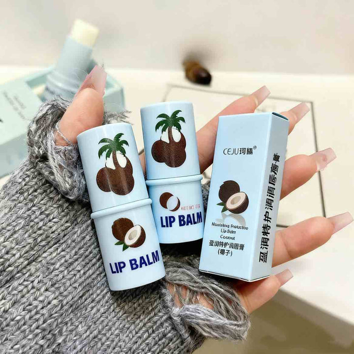 椰子味润唇膏滋润保湿淡化唇纹防干裂去死皮护唇膏唇膜无色男女