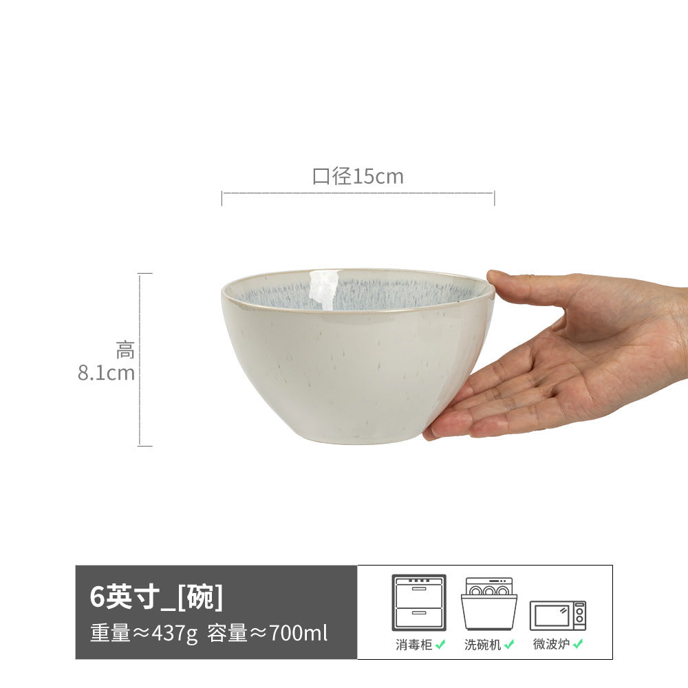高颜值餐具套装陶瓷家用菜碗盘子沙拉碗高级感小众米饭碗汤碗面碗