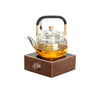 电陶炉胡桃木煮茶炉围炉煮茶器玻璃烧水壶家用电热茶炉茶具泡茶炉