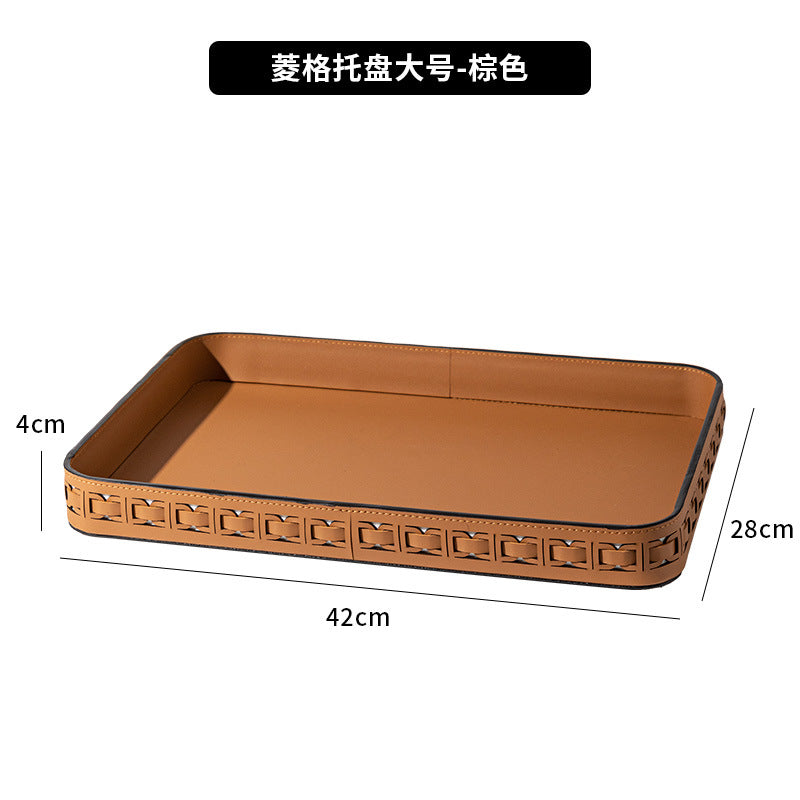 手提遥控器收纳盒高级创意客厅茶几桌面分类整理盒皮质玄关收纳盒