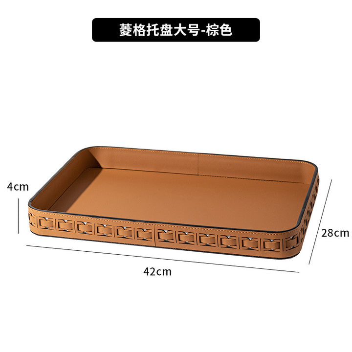 手提遥控器收纳盒高级创意客厅茶几桌面分类整理盒皮质玄关收纳盒