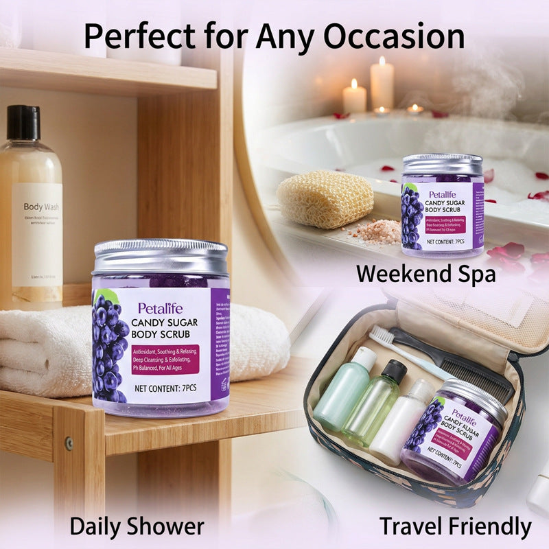 Candy Fruit Body Scrub – Aromatic Exfoliating Bath Salt with Loofah Ball