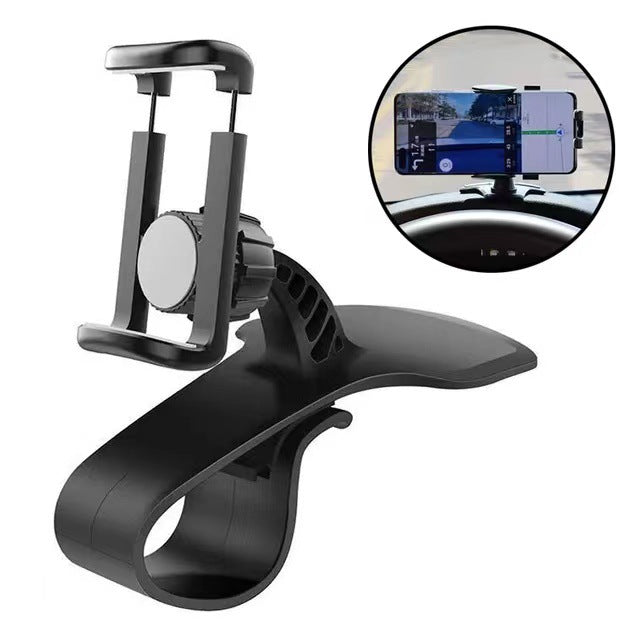 HUD Dashboard Car Phone Holder – Rotating Clip Navigation Mount