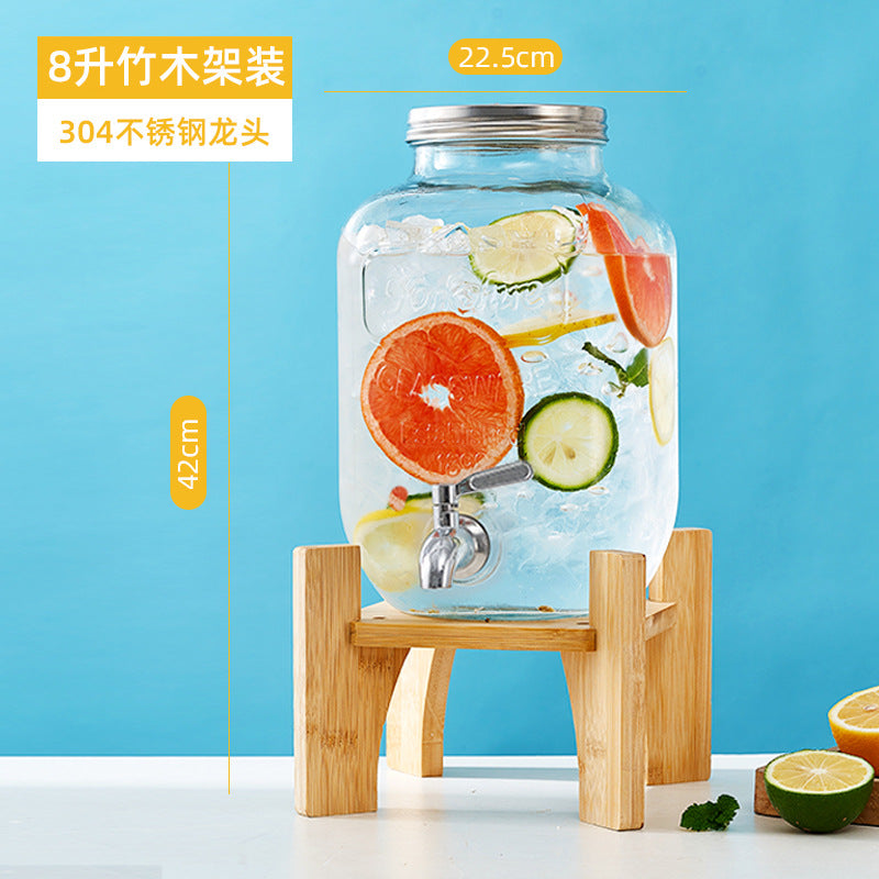 网红可乐酒炮 玻璃果汁鼎果汁罐 大容量饮料桶梅森罐酿酒瓶酵素桶
