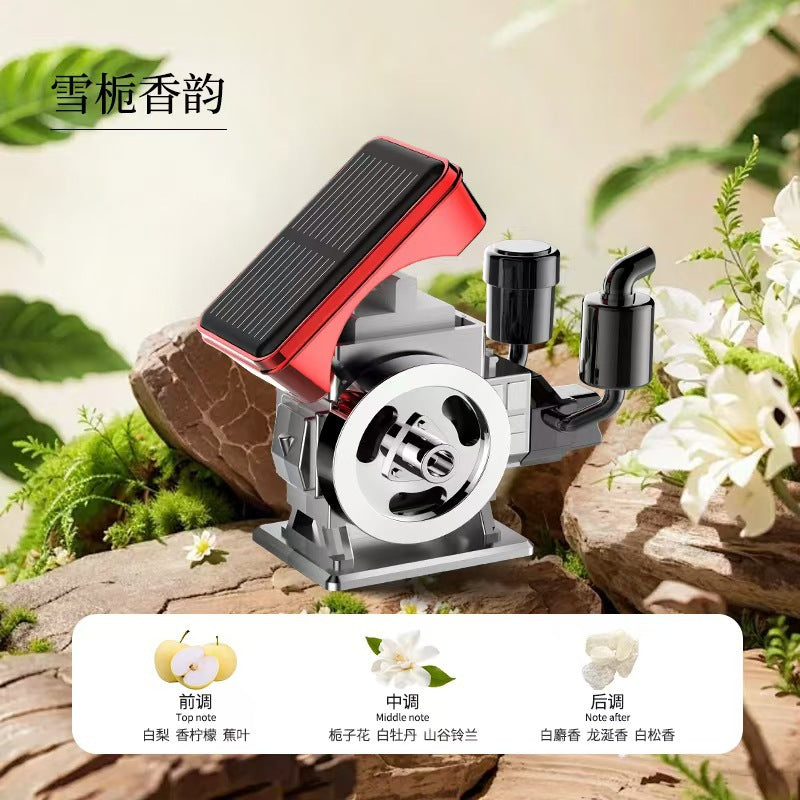 车载香薰太阳能拖拉机旋转香水装饰品中控台创意发财机香薰摆件