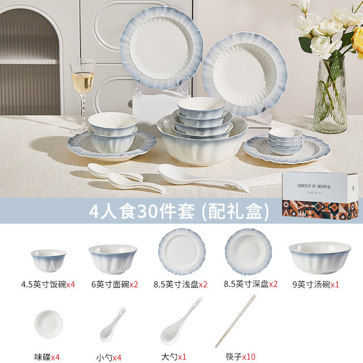 釉下彩陶瓷碗盘套装家用餐具2026新款整套乔迁新居高颜值碗筷碗具