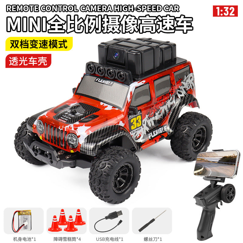 跨境1:32mini摄像遥控车Rc car比例油门迷你高低速越野竞速高速车
