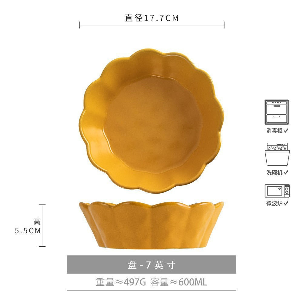 碗合集复古纯色陶瓷汤碗面碗圆形水果沙拉碗家用餐具批发复古菜碗
