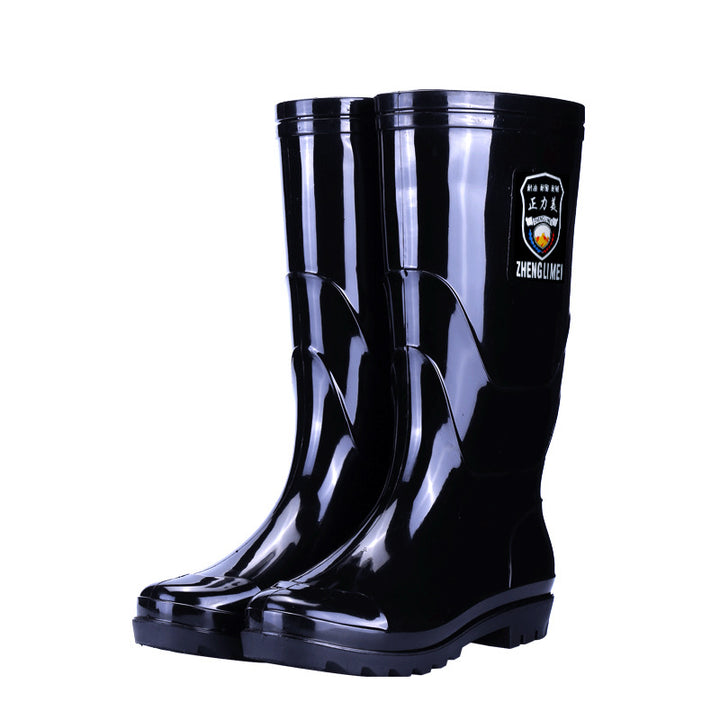 Men's Waterproof Anti-Slip Rain Boots – Thickened Fleece-Lined Work Safety Boots