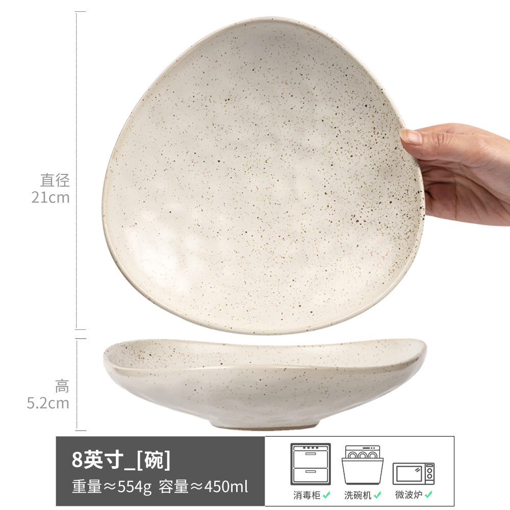 碗合集复古纯色陶瓷汤碗面碗圆形水果沙拉碗家用餐具批发复古菜碗