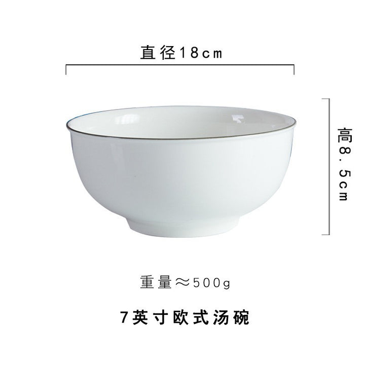 釉下彩碗碟套装家用纯白轻奢高级感陶瓷餐具碗盘碗筷碗具2026新款