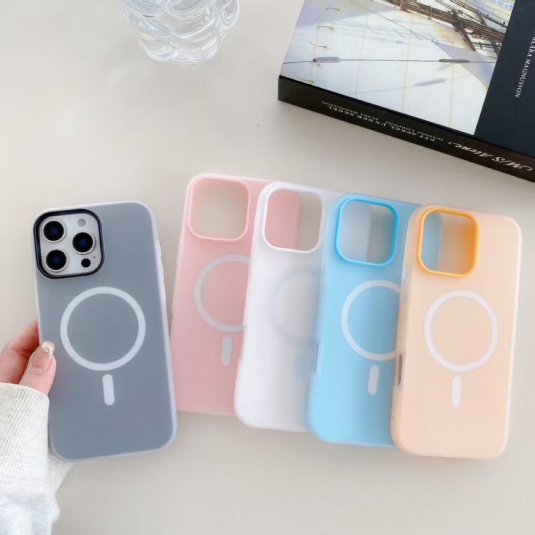 For iPhone17 promax Jelly Frosted Soft Touch Phone Case IP 17 Air Mag Safe Minimalist Shockproof