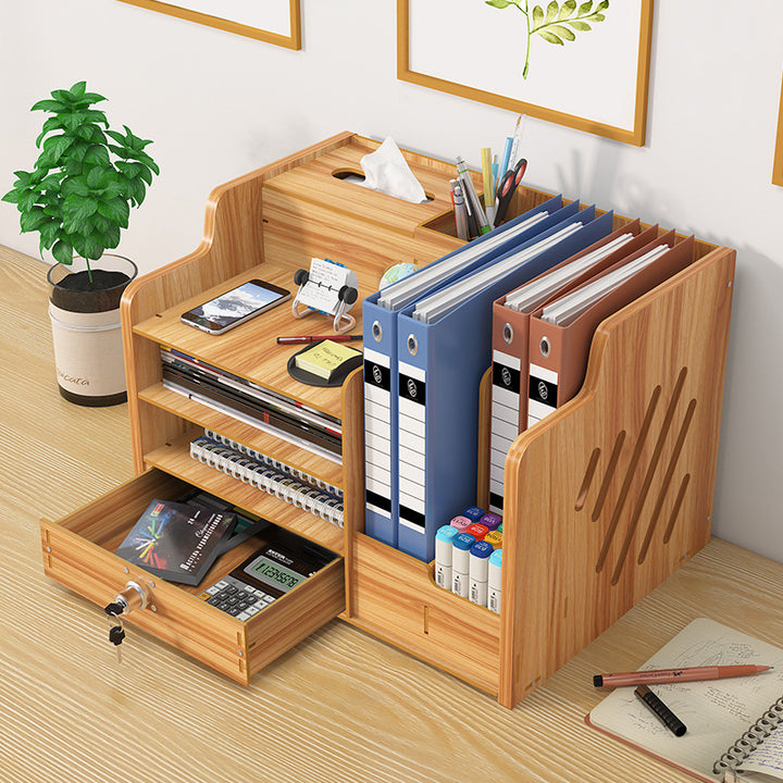 Multi-Layer Desktop Drawer Storage Box with Lock – Office Desk Organizer