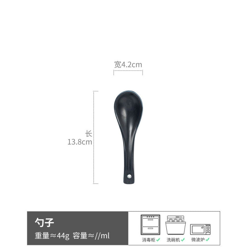 日式好看的勺子高颜值陶瓷饭勺家用汤勺甜品勺餐具调羹匙商用餐饮