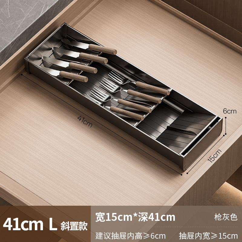 【2026专利新品】餐具收纳盒厨房碗筷子收纳盒抽屉收纳分隔分格盒