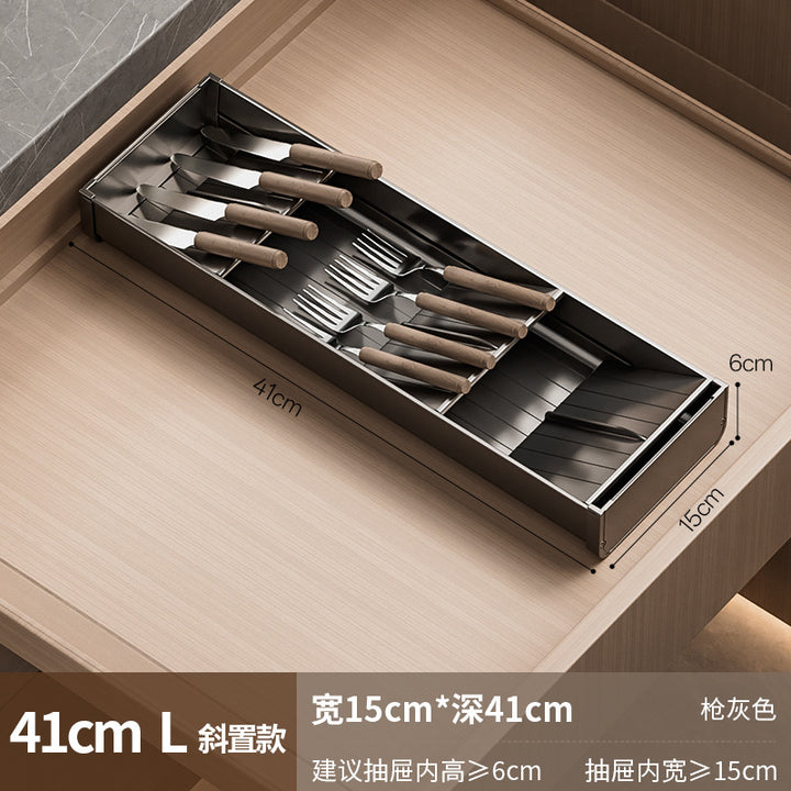 【2026专利新品】餐具收纳盒厨房碗筷子收纳盒抽屉收纳分隔分格盒
