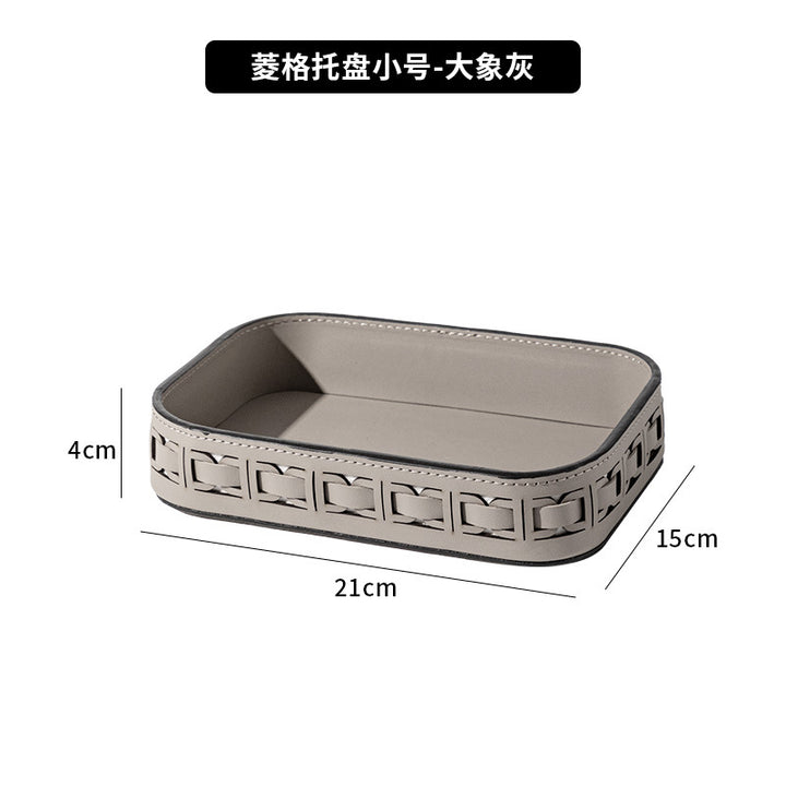 手提遥控器收纳盒高级创意客厅茶几桌面分类整理盒皮质玄关收纳盒