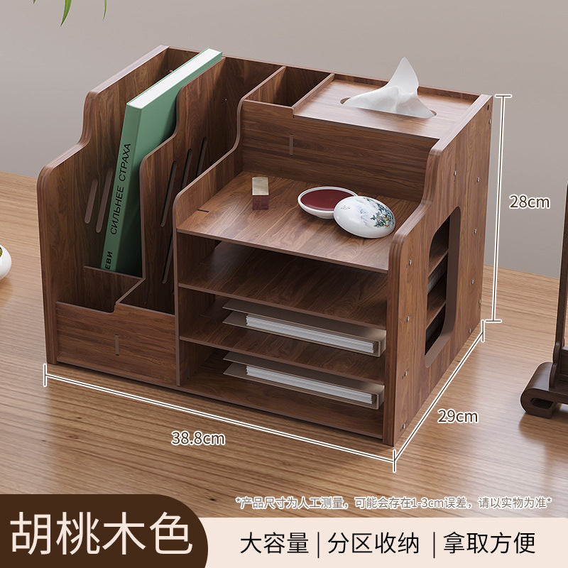 办公室多层桌面收纳盒带锁家用工位文件抽屉式置物架书桌杂物神器