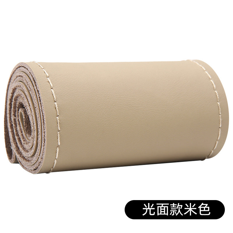 Top Layer Cowhide Steering Wheel Cover Large All Season Universal Car Genuine Leather Grip Cover