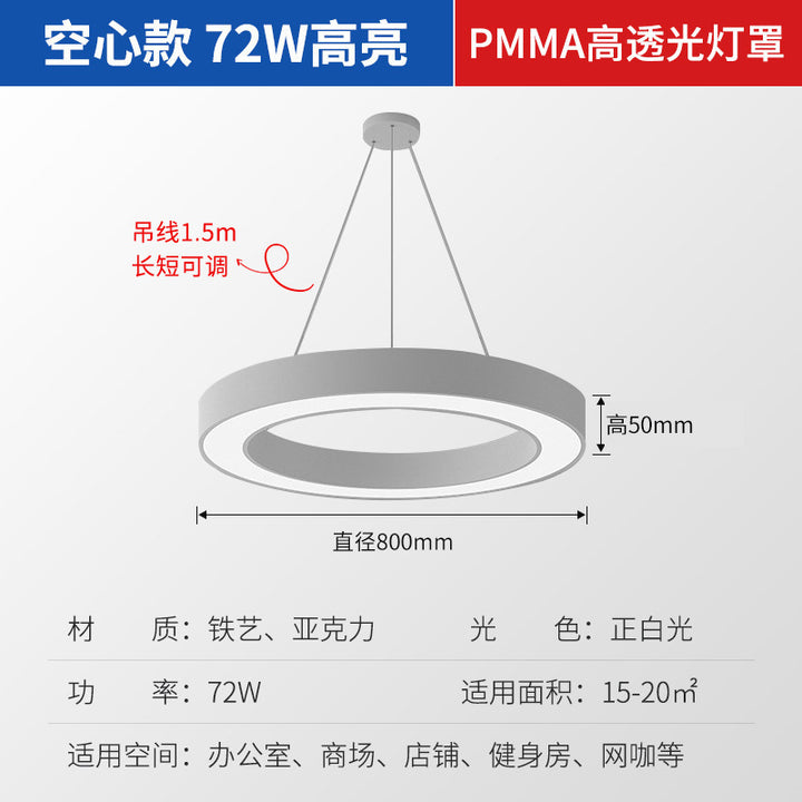 Sleek Circular Ring Light LED Indoor Commercial Pendant