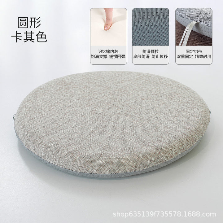 All Season Linen Memory Foam Seat Cushion Office Non Slip Student Thickened