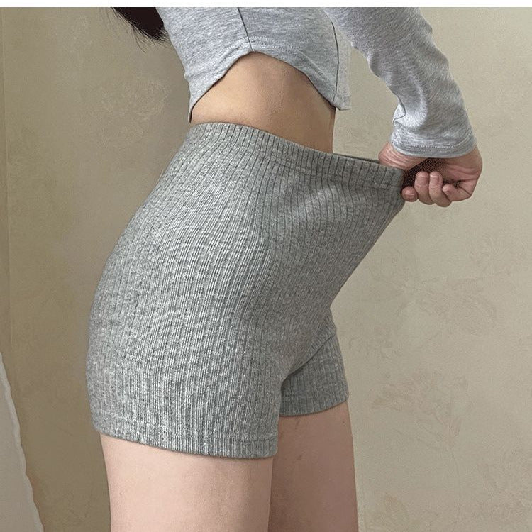 欧美BM风健身短裤女高腰提臀紧身薄款三分裤运动热裤防走光瑜伽裤