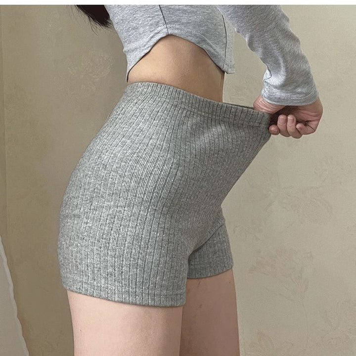 欧美BM风健身短裤女高腰提臀紧身薄款三分裤运动热裤防走光瑜伽裤