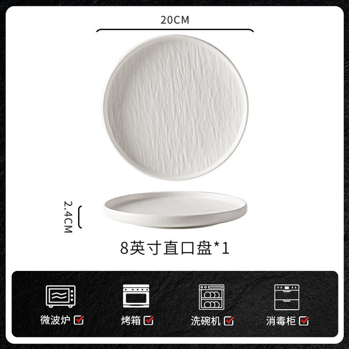 创意黑白陶瓷碗家用高级感餐厅酒店批发陶瓷餐具米饭碗碗碟套装