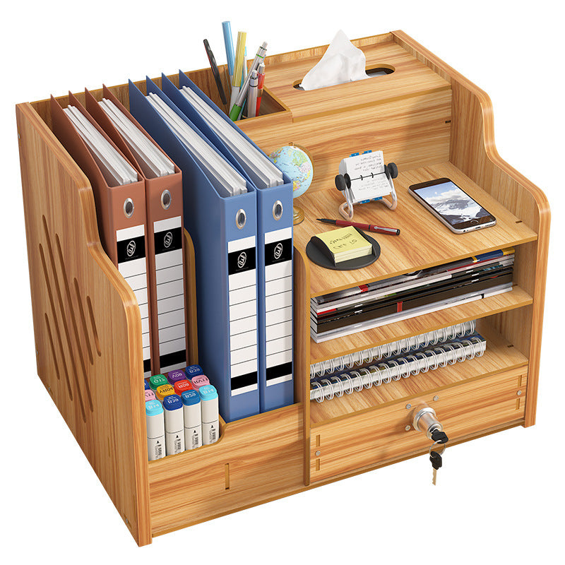 Multi-Layer Desktop Drawer Storage Box with Lock – Office Desk Organizer