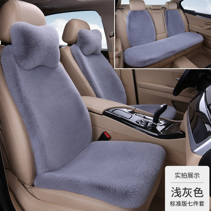 Thickened Winter __NS 99__h Car Seat Cushion – 3-Piece Backrest Short Fur Single Seat Cover