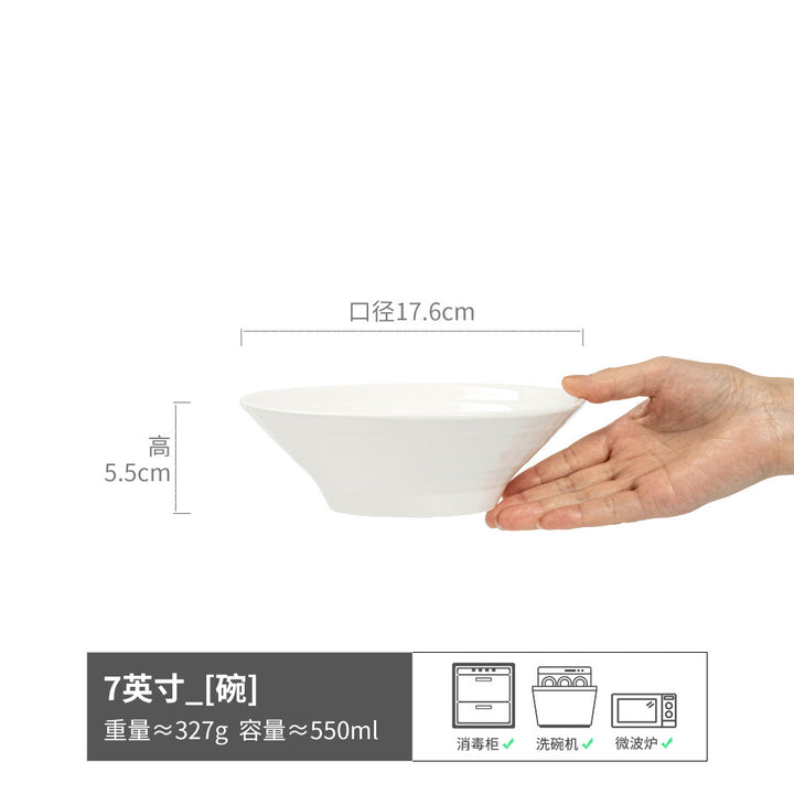 Ceramic Plate Japanese Style Premium Feel White Plate Home Plate Plate Tableware Plate Bowl Wholesale Plate Dish