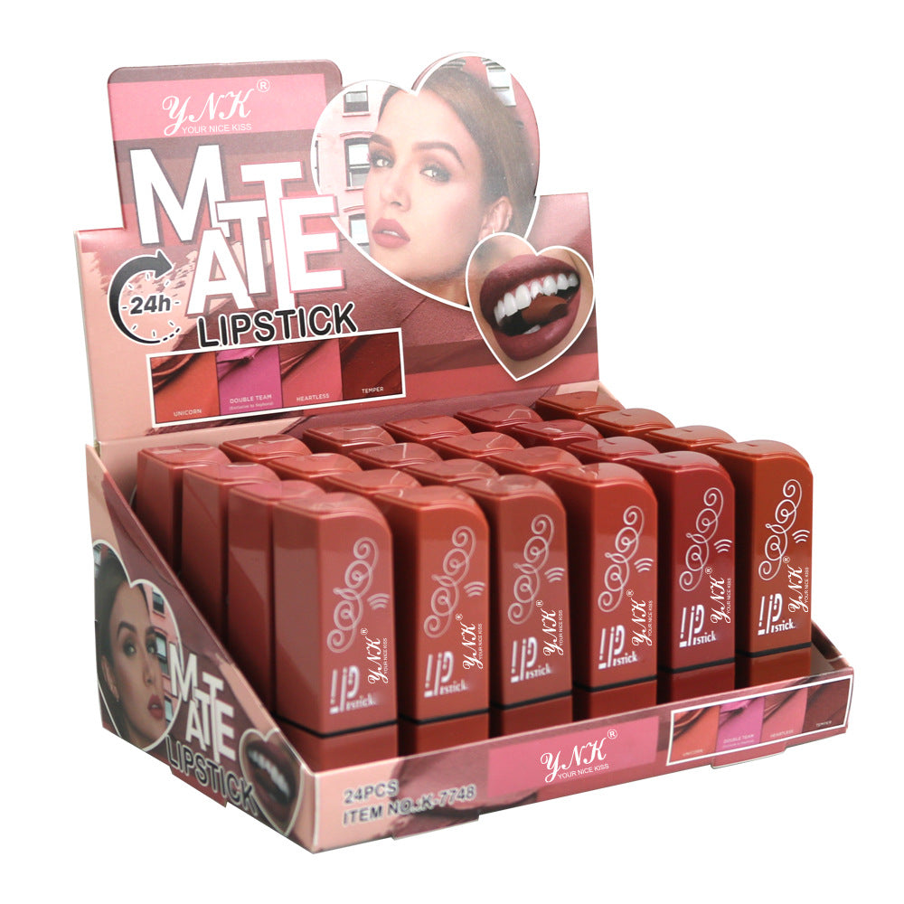 matte lipstick方管哑光口红源头工厂定制logo口红展盒套装OEMODM