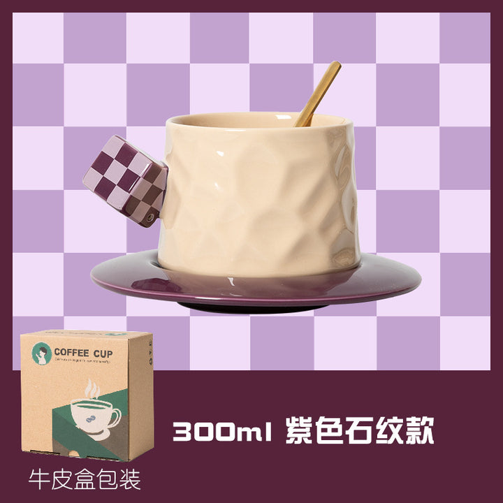 魔方陶瓷咖啡杯套装高端设计高级感高颜值杯碟马克杯子下午茶欧式