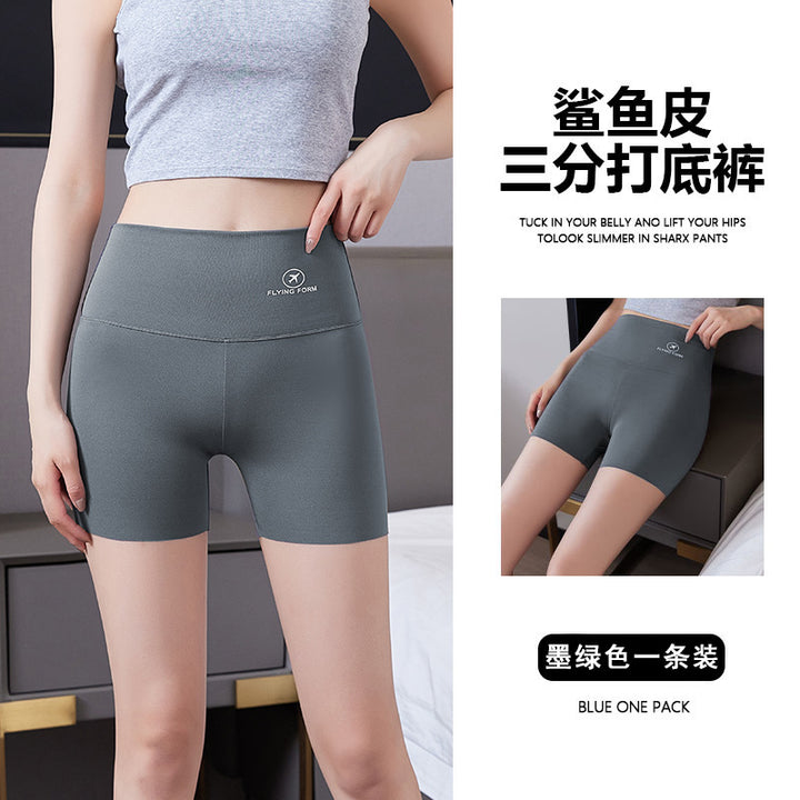 防走光无痕薄款打底安全裤女运动瑜伽外穿高腰收腹提臀鲨鱼短裤夏
