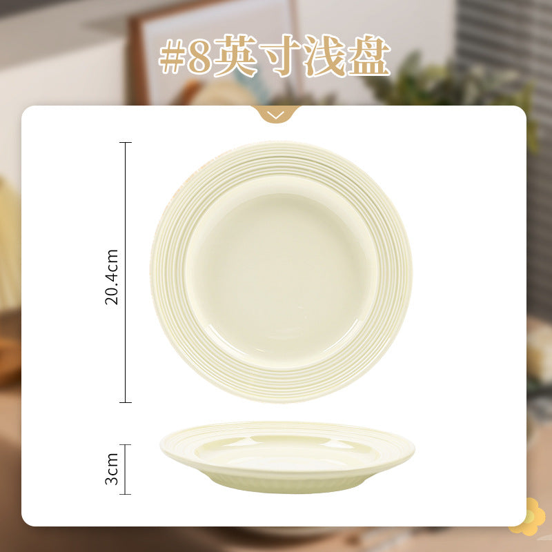 KANGMO Cream Style Ceramic Bowl Set - Minimalist Tableware Housewarming Gift