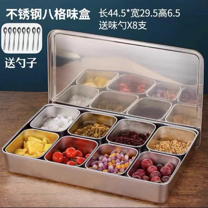 冰粉配料盒小料盒调料盒水果捞展示商用凉粉专用摆摊网红全套盒子