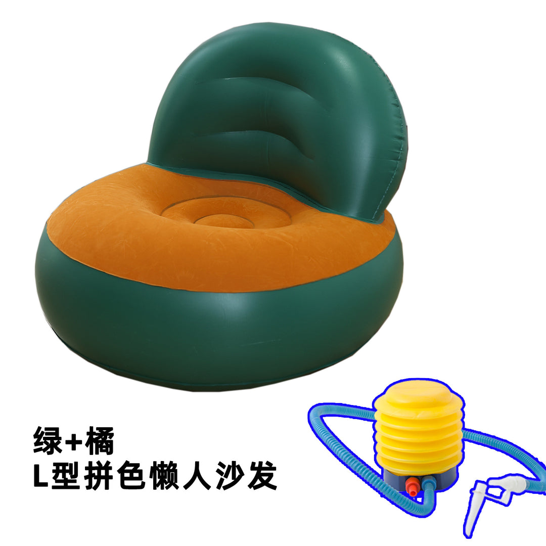 新款充气沙发送脚泵pvc植绒懒人沙发可折叠收纳单人充气靠背躺椅