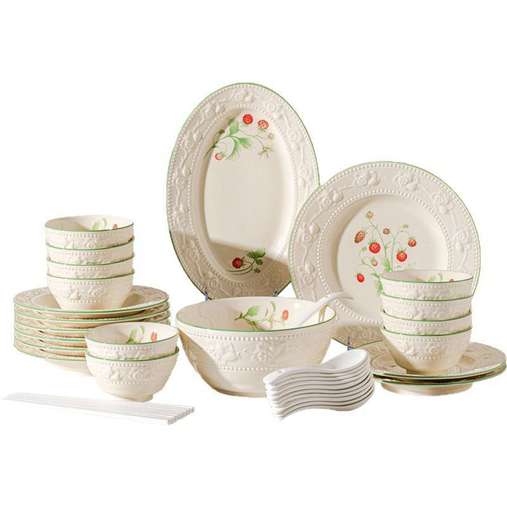 New French Bowl & Plate Tableware Set Home Light Luxury Premium Design Bowl Housewarming Gift Bowl Chopstic