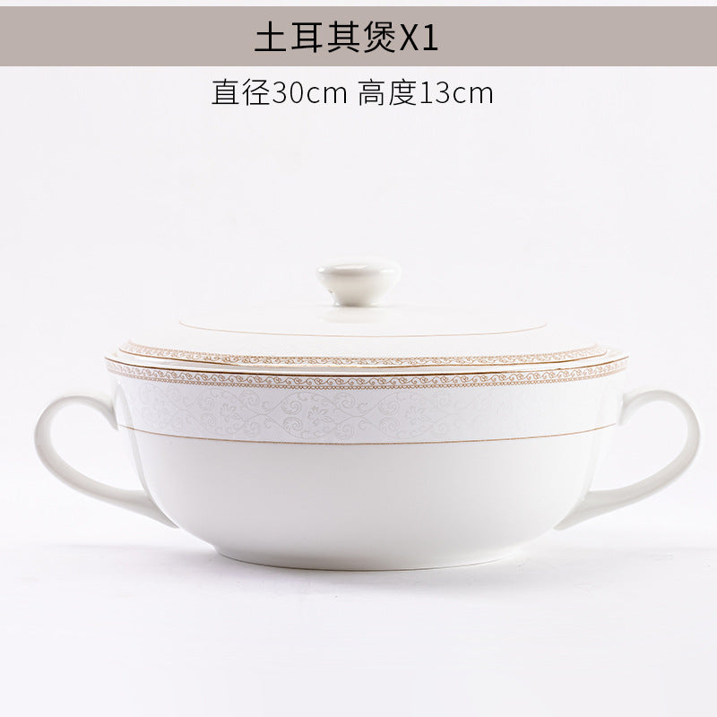 陶瓷碗碟批发景德镇骨瓷餐具碗盘碟子自由组合套装家用饭碗汤面碗