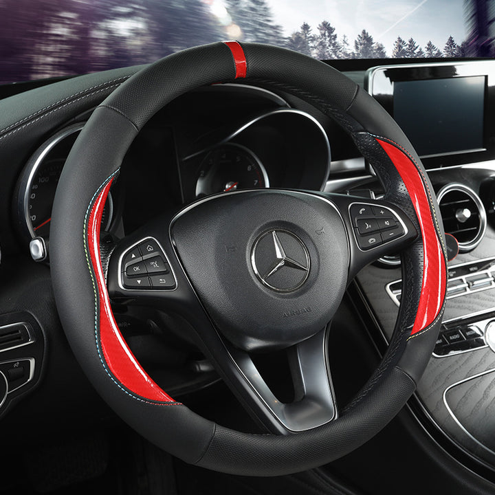 New Thin Car Steering Wheel Cover Unisex All Season Universal Non Slip Moisture Wicking Summer Winter Sports Gri