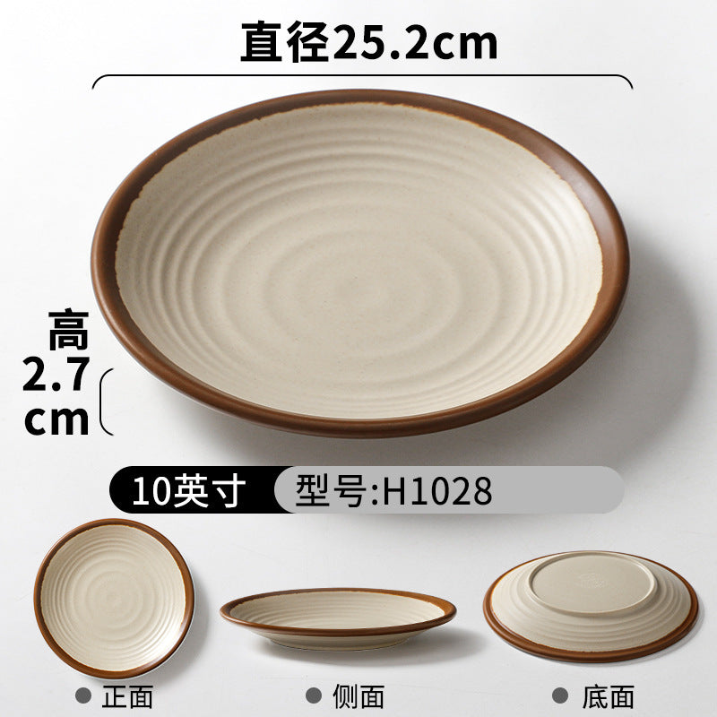 祥源美密胺创意复古餐具商用餐厅饭店火锅店盘子菜盘仿瓷塑料面碗