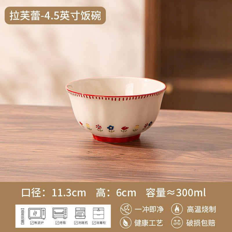 新款碗碟套装高颜值陶瓷结婚新婚礼品餐具碗家用小清新釉中彩餐具