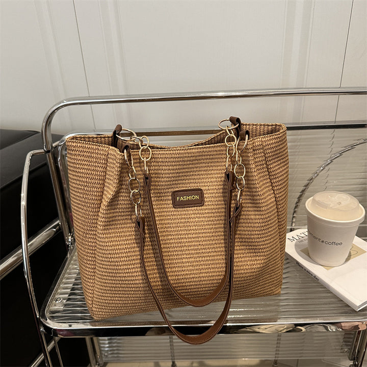 Popular Large Capacity Canvas New Women's Bag Casual Minimalist Shoulder Bag Commuter Versatile Tote Bag