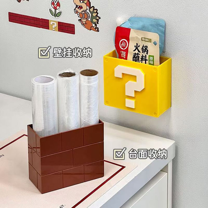 创意马里奥磁吸冰箱收纳盒家用厨房储物磁铁入户门置物盒批发代发