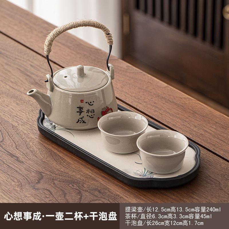 一壶二杯茶具套装家用宿舍酒店餐馆陶瓷功夫茶具泡茶壶茶杯会客