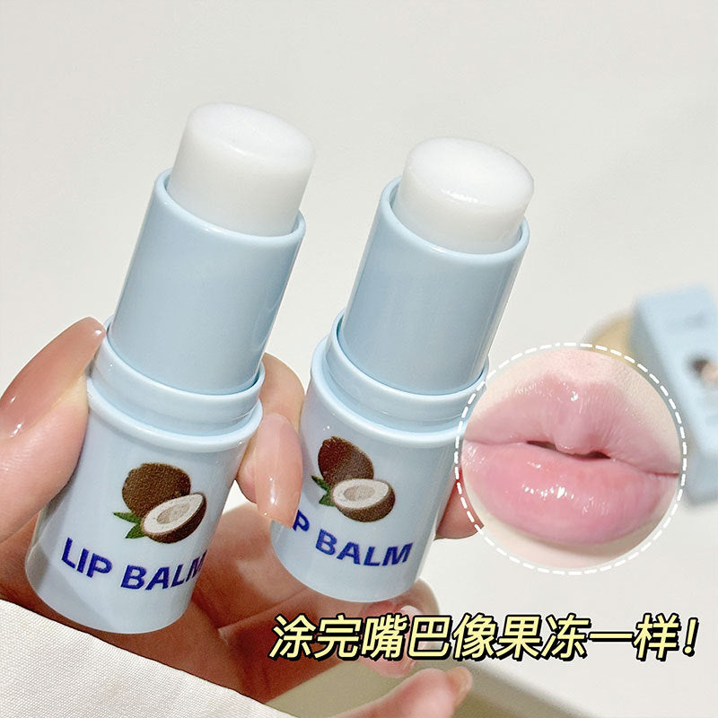 椰子味润唇膏滋润保湿淡化唇纹防干裂去死皮护唇膏唇膜无色男女