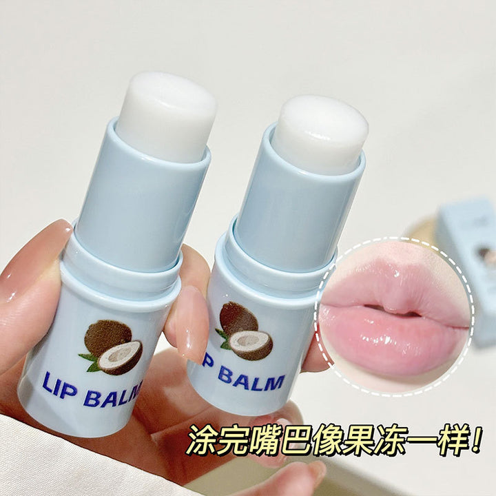椰子味润唇膏滋润保湿淡化唇纹防干裂去死皮护唇膏唇膜无色男女